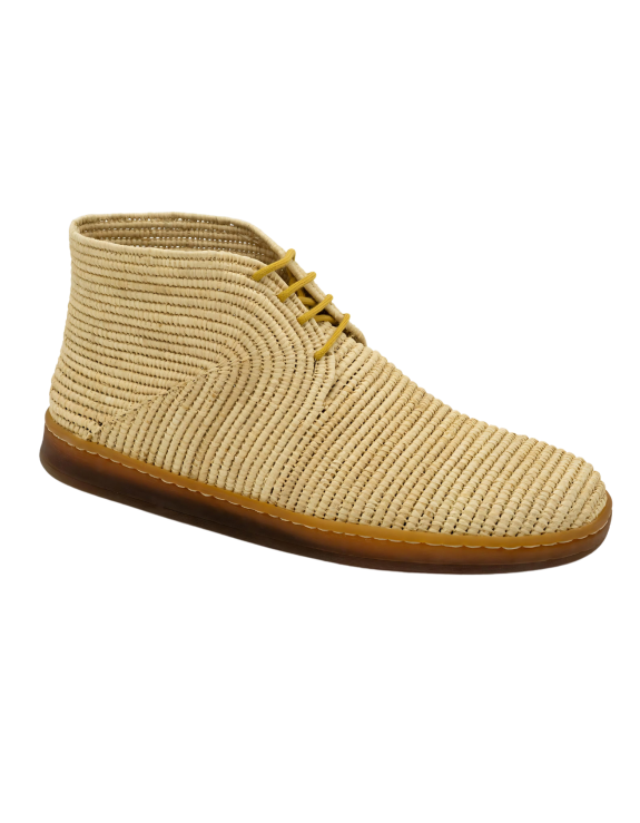 Women striped Raffia Shoes | Natural