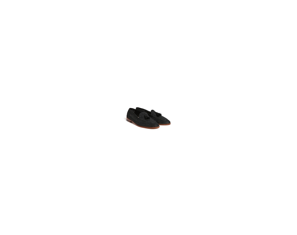 Raffia Shoes Moccasin | Black