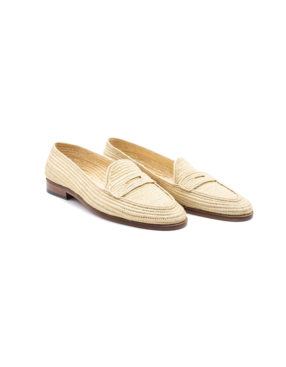 Raffia Shoes Moccasins | Natural