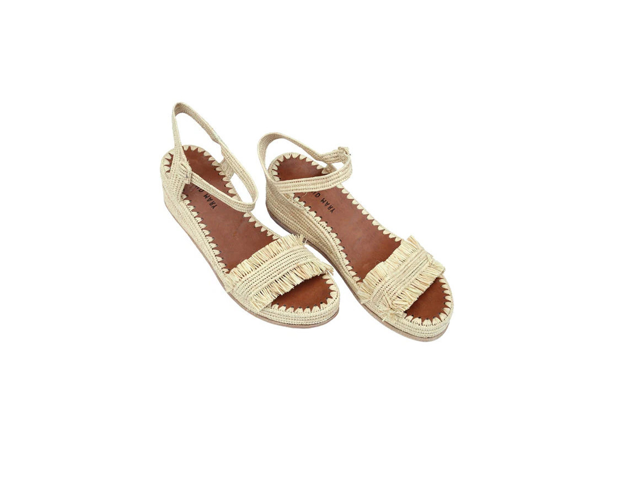 Raffia Heeled Sandals Mira | Natural