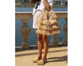Tote bag natural raffia